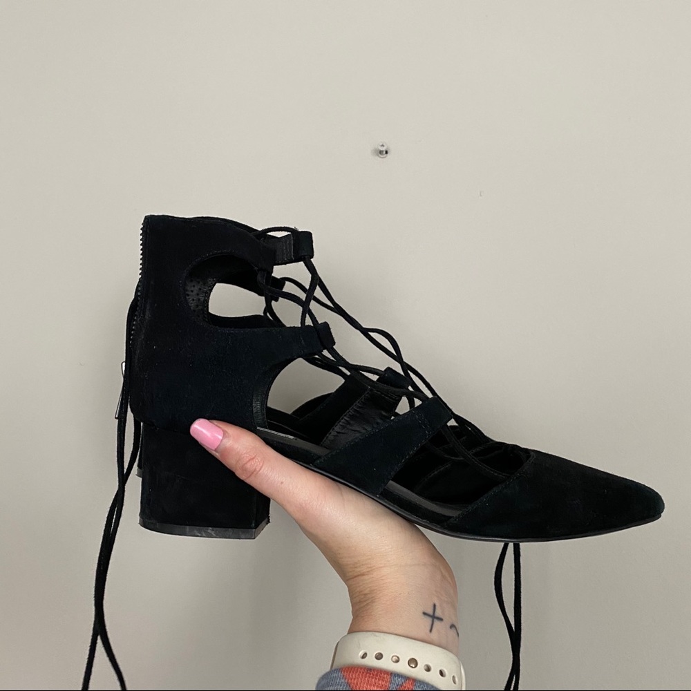 Steve Madden Lace Up Block Heel Flat
